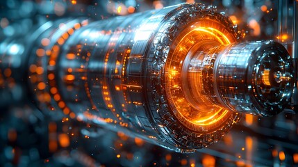 Poster - Engineer designing the intricate internal mechanics and systems of a cutting edge futuristic wind turbine using advanced computer software and technology