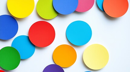 Aufkleber - bunch of colorful circles are scattered across a white background