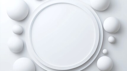 Poster - White circle with many white spheres surrounding it