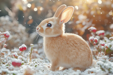 Wall Mural - Winter Rabbit