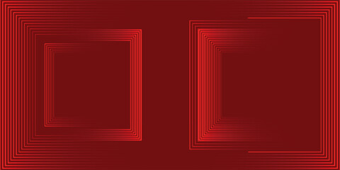 Poster - Abstract red geometric lines glowing on red background. Modern shiny gradient red futuristic pattern. Vector illustration.