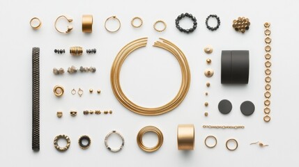 Aufkleber - This display features stylish jewelry—bracelets, rings, and earrings—with space for custom text or branding. Generative AI