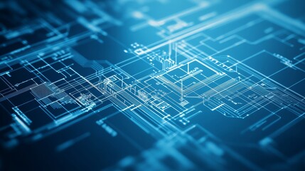 Poster - Abstract Circuit Board Digital Design, Electronics Engineering and Circuitry Innovation.