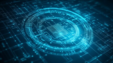 Poster - Abstract Technology Background, Futuristic Digital Circuit, Electronics Engineering, Circuit Design