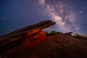 Wall Mural - Milky Way Galaxy over  the mountains, 