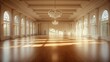 © Vader Stocker - Sunlit Ballroom with Elegant Chandeliers and Large Windows