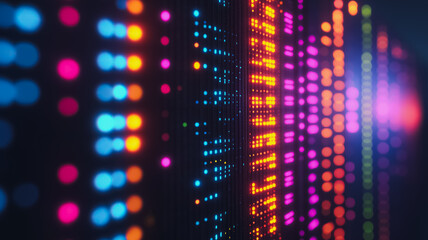 Poster - a colorful display of dots that are arranged in a row