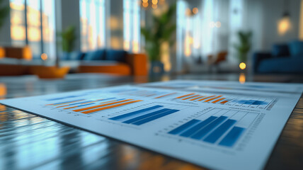 Poster - a table with a piece of paper with a bunch of numbers on it. the numbers are in blue and orange