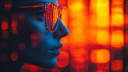 Poster - A woman wearing sunglasses is looking at the camera