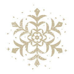 Wall Mural - gold snowflake illustration, vector design elements of beautiful snowflake.