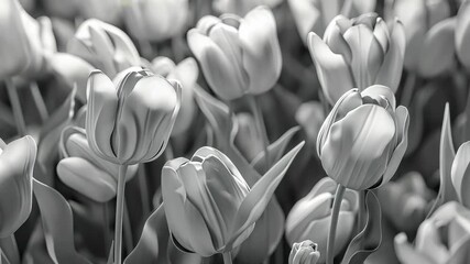 Wall Mural - Bunch of white flowers. The flowers are all the same color and are arranged in a way that makes them look like they are all connected. Serene and peaceful mood