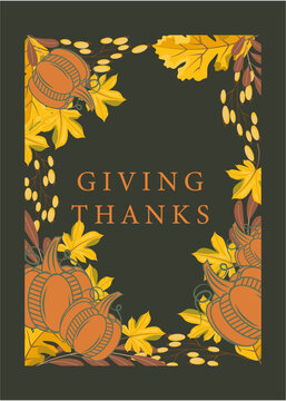 Thanksgiving Day Greeting card illustration for holidays.