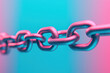 © Pui - Close-up of a metallic chain link against a vibrant gradient background, showcasing strength and connection.