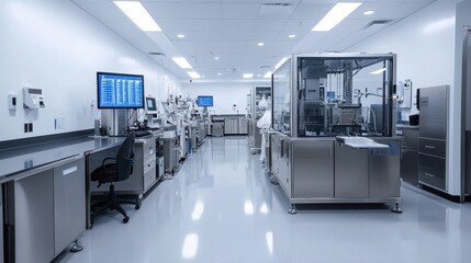 Poster - high-tech laboratory showcasing advanced innovation in vaccine development and research facilities