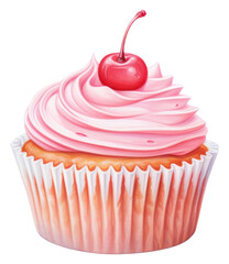 Wall Mural - PNG Cherry cupcake dessert cream food.