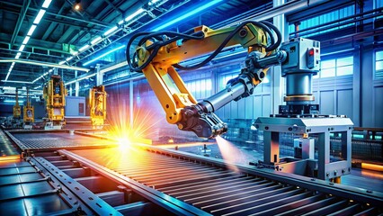 Poster - A Futuristic Robotic Machine Efficiently Producing Printed Circuit Boards in a High-Tech Manufacturing Environment with Advanced Automation and Precision Engineering