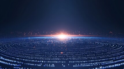 abstract digital data sphere glowing.