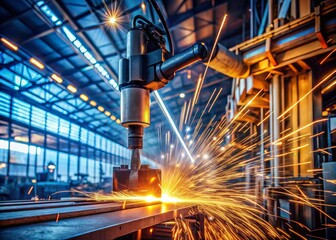 Poster - Automatic Welding Machine in Action: High-Quality Industrial Equipment for Precision Welding Tasks, Showcasing Advanced Technology and Innovation in Manufacturing Environments