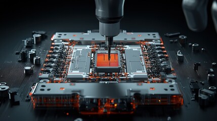 Aufkleber - Assembling lithium-ion battery module closeup in industrial setting for advanced technology manufacturing