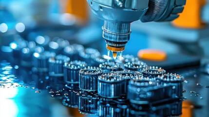 Leinwandbilder - Close-up examination of an ev battery electrode standard industrial facility high-resolution image technological environment macro view energy storage concept for enhanced seo