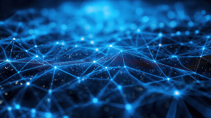 Network concept illustration on a blue abstract background