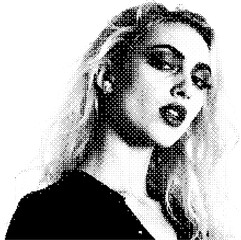 Poster - old school pixel portrait of a woman in early computer style