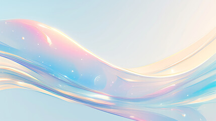 Wall Mural - flowing tendrils of light and color create a vibrant abstract seascape under a serene sky