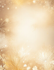Wall Mural - christmas background with snowflakes - abstract light golden background - generative ai