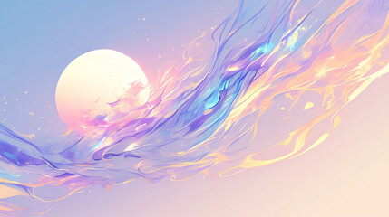 Wall Mural - chaotic blue and golden abstract with bubble formations creating a dynamic visual texture