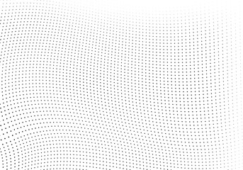Abstract halftone wave dotted background. Halftone grunge pattern with square. Vector halftone modern pop art twisted texture for poster, cover, business card, postcard, art label layout, sticker.