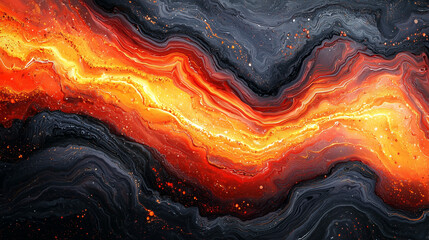 Wall Mural - dynamic red and black abstract art captures the intense interplay between fire and darkness
