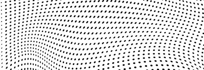 Abstract halftone wave dotted background. Halftone grunge pattern with square. Vector halftone modern pop art twisted texture for poster, cover, business card, postcard, art label layout, sticker.