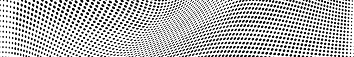 Abstract halftone wave dotted background. Halftone grunge pattern with square. Vector halftone modern pop art twisted texture for poster, cover, business card, postcard, art label layout, sticker.