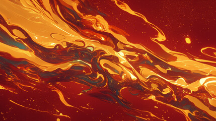 Wall Mural - abstract art blending golden and deep red hues creates a vibrant, swirling pattern reminiscent of a cosmic phenomenon