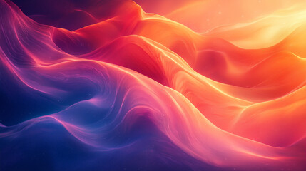 Wall Mural - sweeping waves of purple and red create a mesmerizing abstract landscape, evoking a cosmic dance