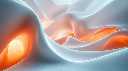 Wall Mural - soft glowing gradients creating a surreal landscape of rolling dunes under a starry sky