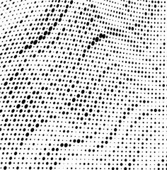Abstract halftone wave dotted background. Halftone grunge pattern with square. Vector halftone modern pop art twisted texture for poster, cover, business card, postcard, art label layout, sticker.