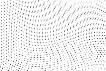 Abstract halftone wave dotted background. Halftone grunge pattern with square. Vector halftone modern pop art twisted texture for poster, cover, business card, postcard, art label layout, sticker.