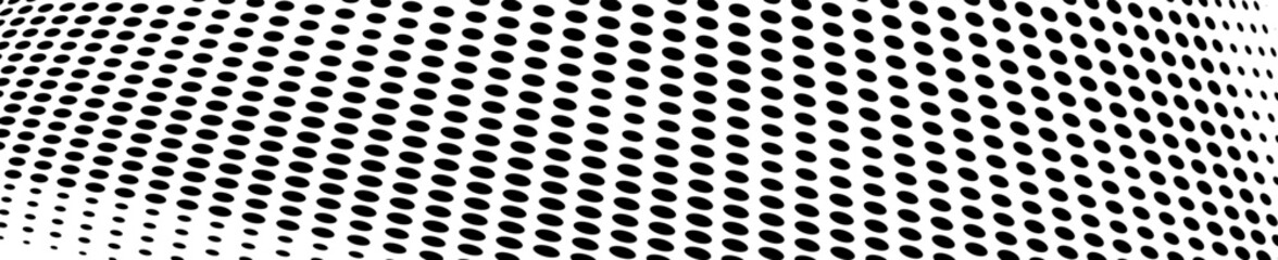 Abstract halftone wave dotted background. Halftone grunge pattern with square. Vector halftone modern pop art twisted texture for poster, cover, business card, postcard, art label layout, sticker.