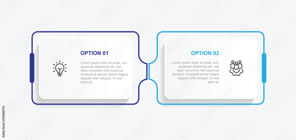 Infographic template vector, 2 step table timeline presentation ...