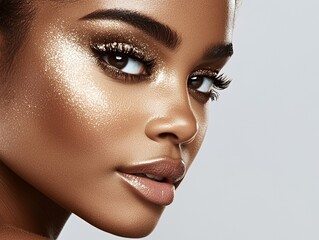 Wall Mural - Beauty portrait with pearlescent eyeshadow