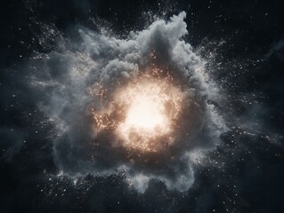 black hole with luminous gases pulling light