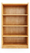 © VIRTUALISTIK - illustration of an empty light wood bookcase with four shelves