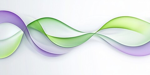 Fototapete - Abstract Green and Purple Flowing Waves Design Modern Artistic Background Illustration