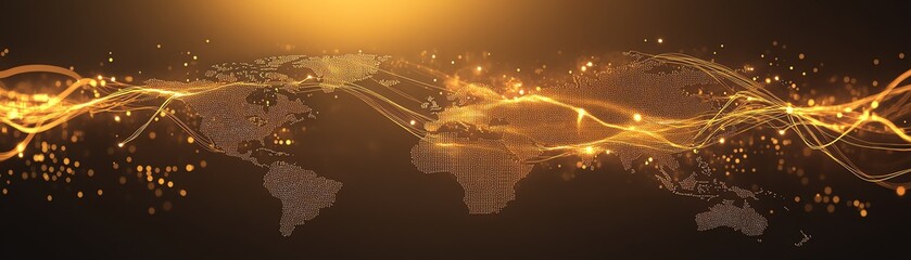 Poster - A world map with dynamic data streams