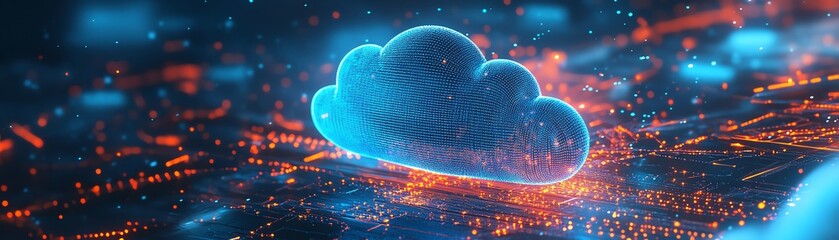 Poster - Isometric illustration of a cloud storage platform