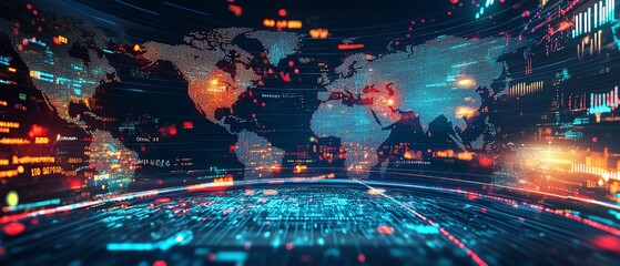 Poster - Isometric view of a datadriven global market