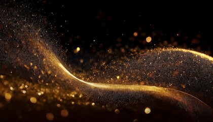 Canvas Print - abstract elegant detailed gold glitter particles flow with shallow depth of field underwater holiday magic shimmering luxury background festive sparkles and lights de focused