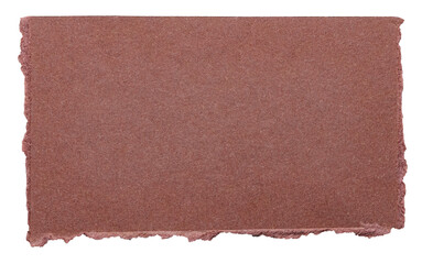 Poster - Isolated torn piece of blank brown paper note cardboard with texture and copy space for text, transparent png background design element