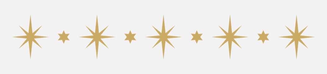 Wall Mural - christmas stars border divider. vector illustration.